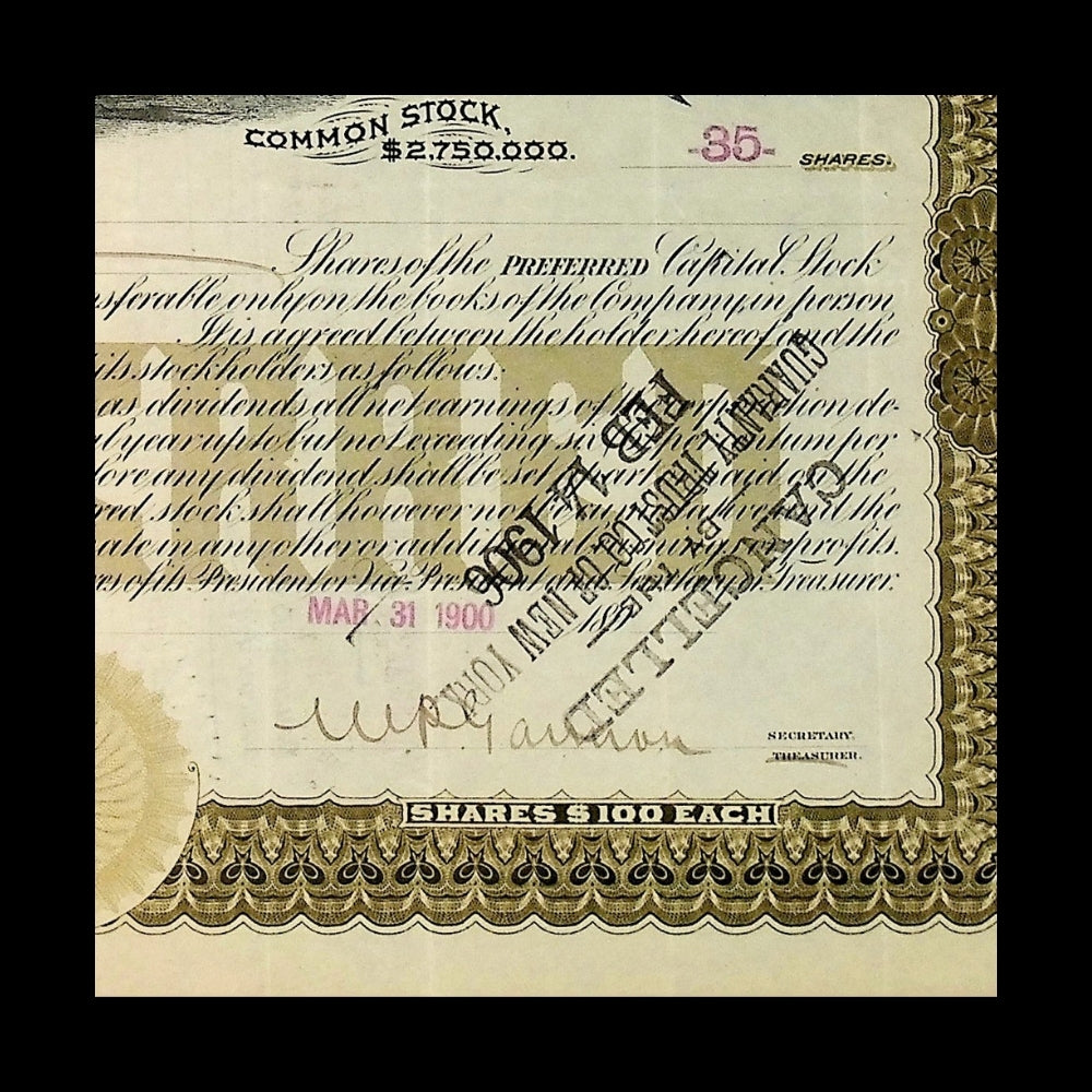 Syracuse Rapid Transit Railway Company Stock Certificate from 1900s