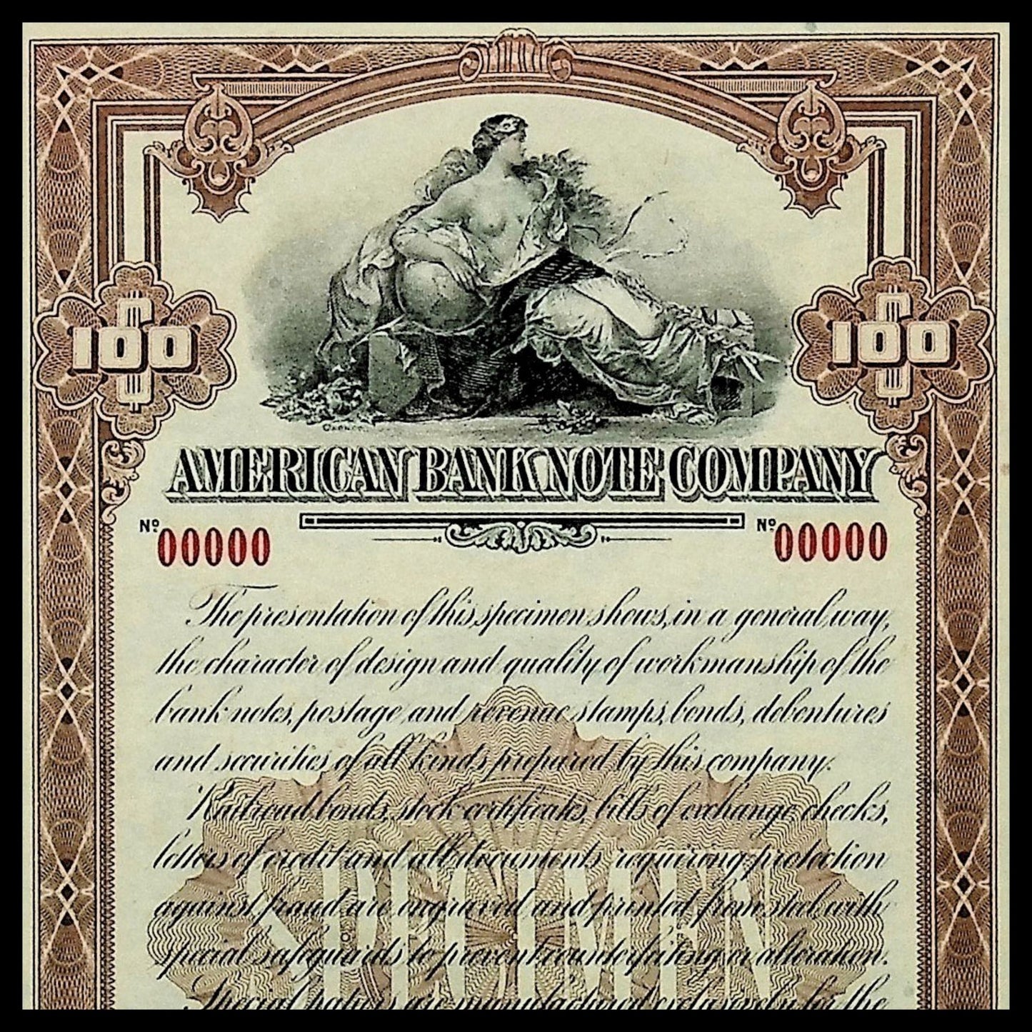 American Bank Note $20 Specimen Printer Note