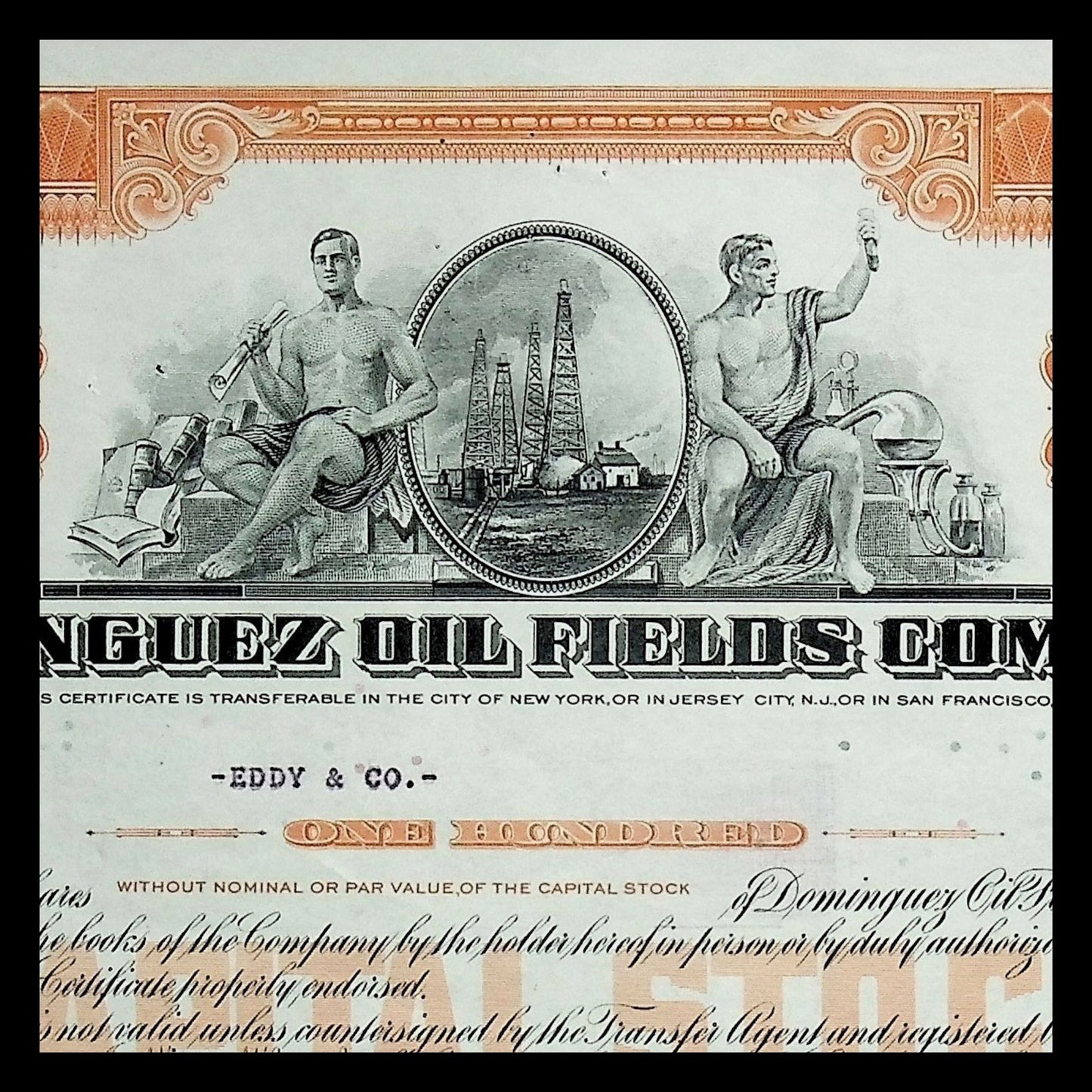 Dominguez Oli Fields Company Stock Certificate from 1940s