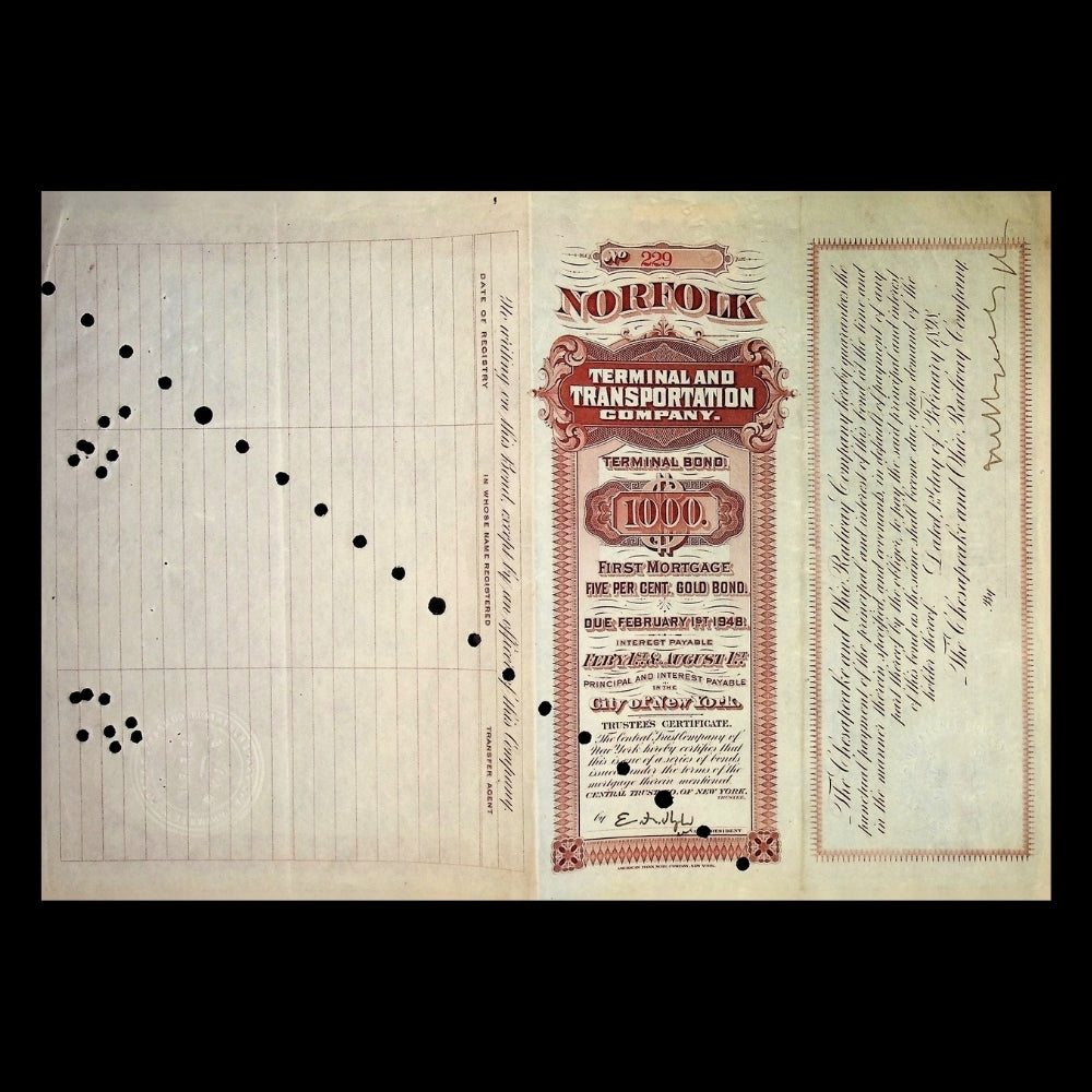Norfolk Terminal & Transportation Company (Virginia) Gold Bond from 1898