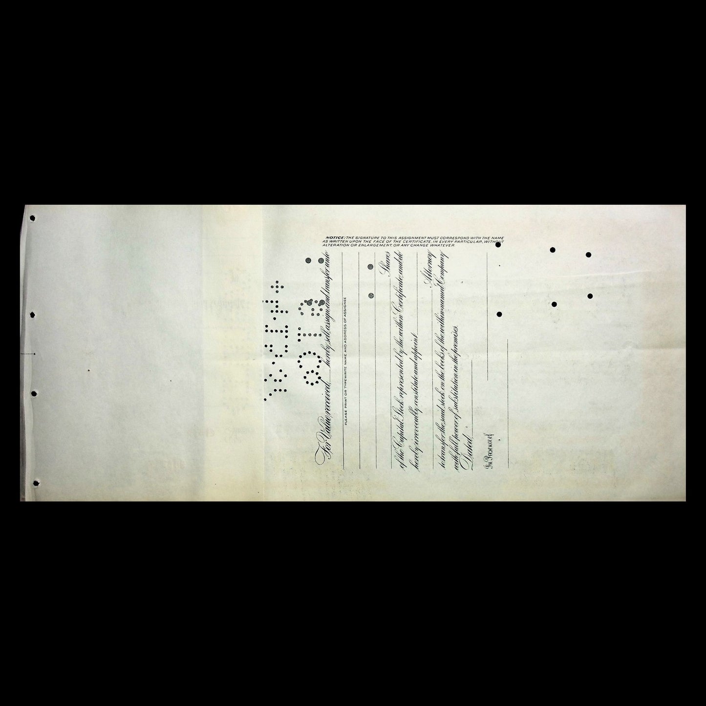 Allegheny and Western Railway Stock Certificate from 1930 to 1940s