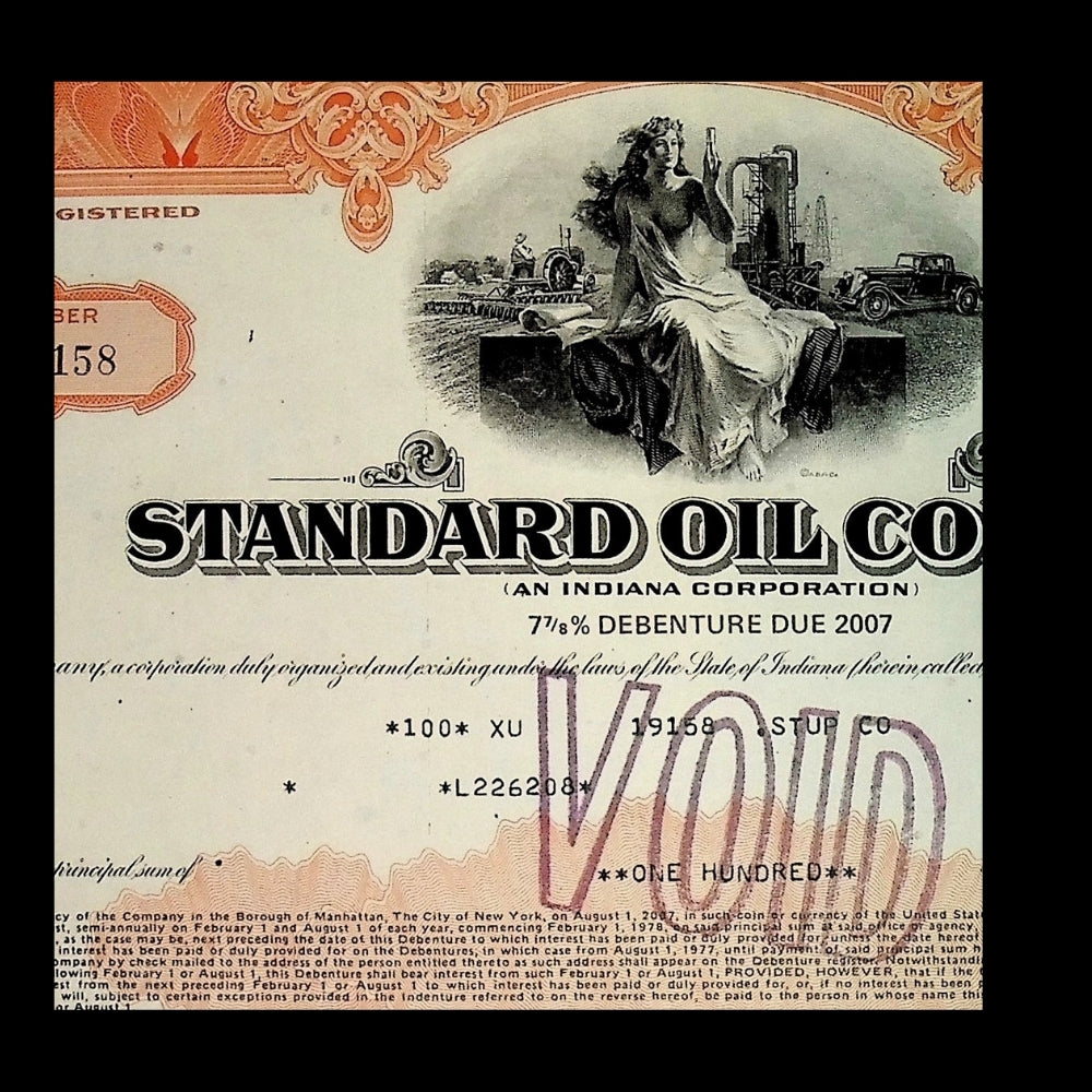 The Standard Oil Company (Indiana) Bond Certificate from 1970s