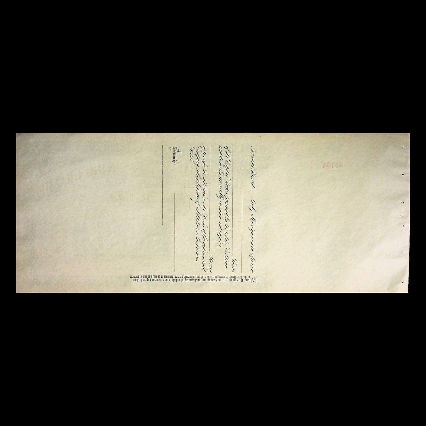 Forth Worth & Rio Range Railway Company Unissued Stock Certificate early 1900s