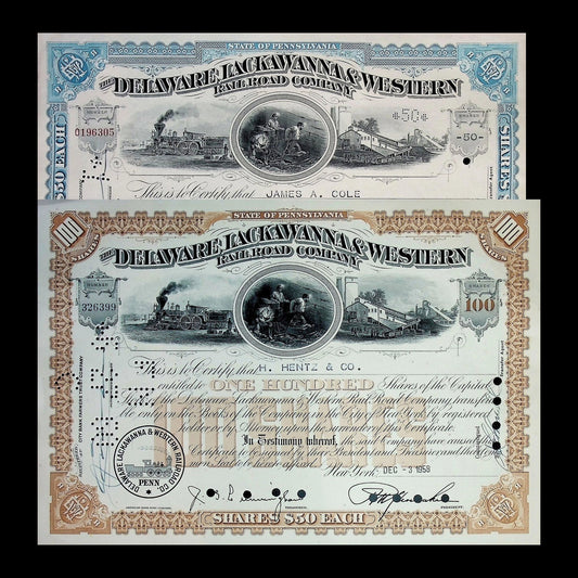 Delaware Lackawanna & Western Railroad Company Stock Certificate