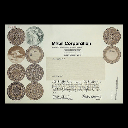 Mobile Corporation 1994 Stock Certificate Specimen