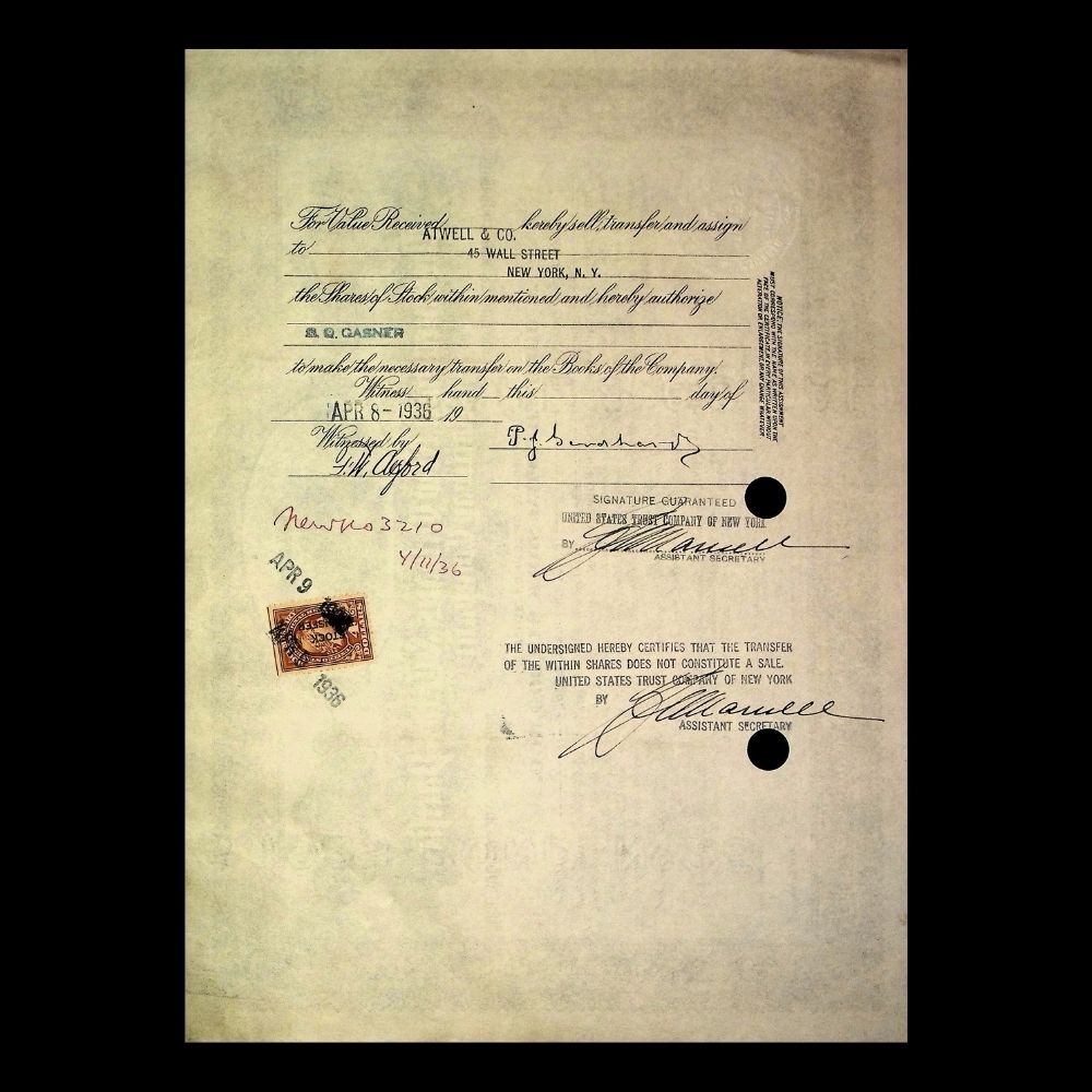 The Cincinnati, New Orleans, and Texas Pacific Railway Company Stock Certificate from 1920s