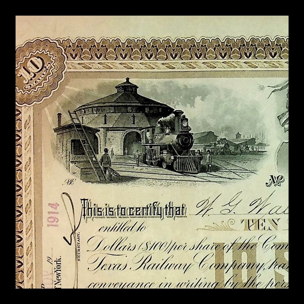 Missouri, Kansas and Texas Railway Company Stock Certificate early 1900s