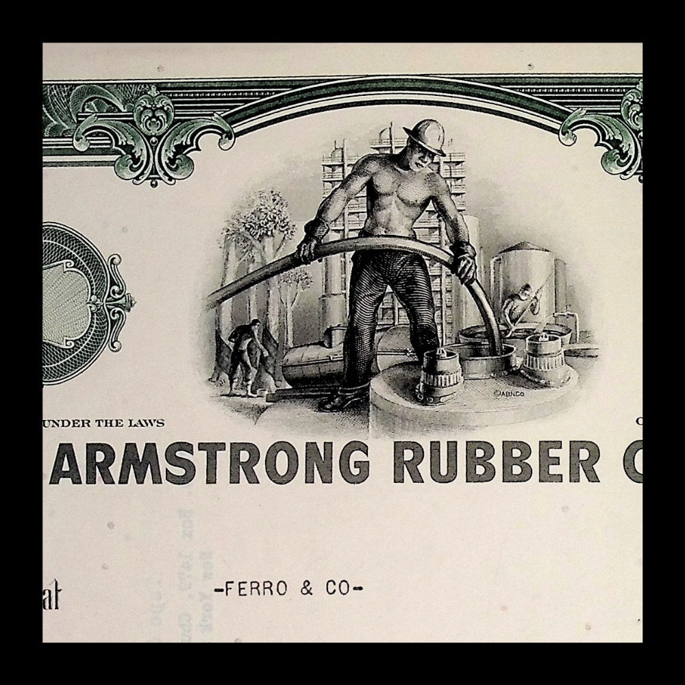 Armstrong Rubber Company Stock Certificate from 1960s