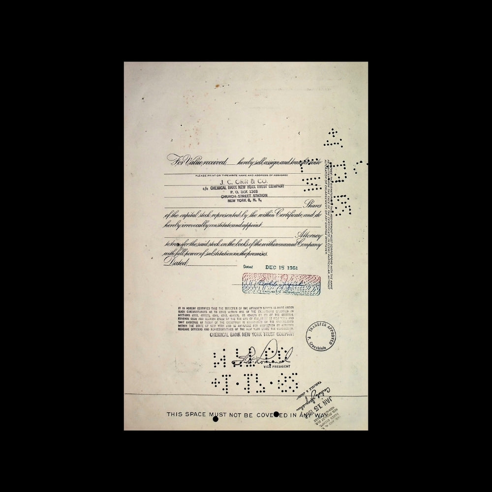Armstrong Rubber Company Stock Certificate from 1960s
