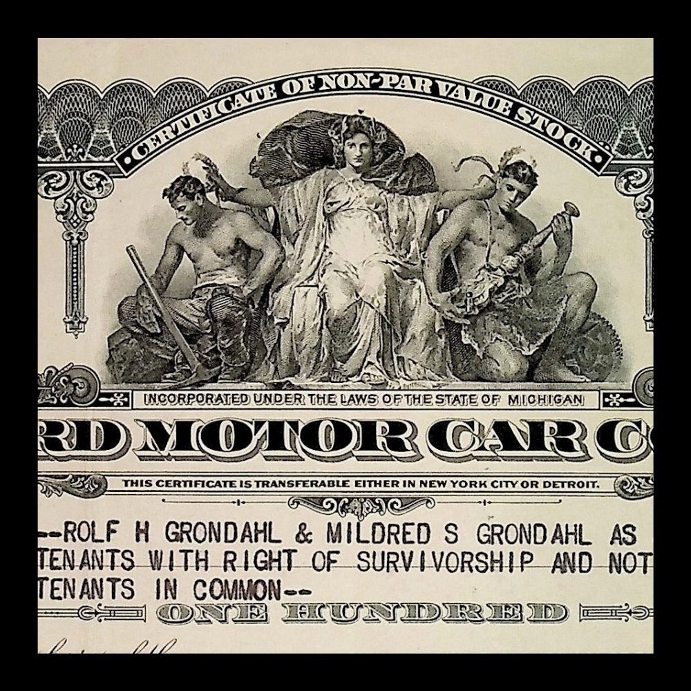 Packard Motor Car Company Stock Certificate from 1940s