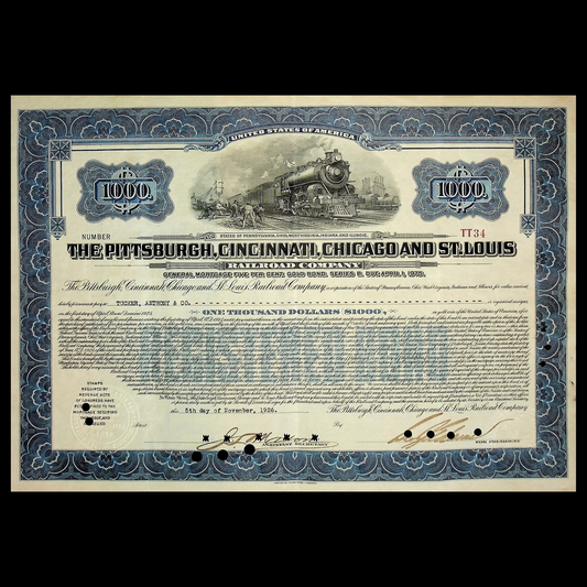 The Pittsburgh, Cincinnati, Chicago and St. Louis Railroad Company Bond Certificates