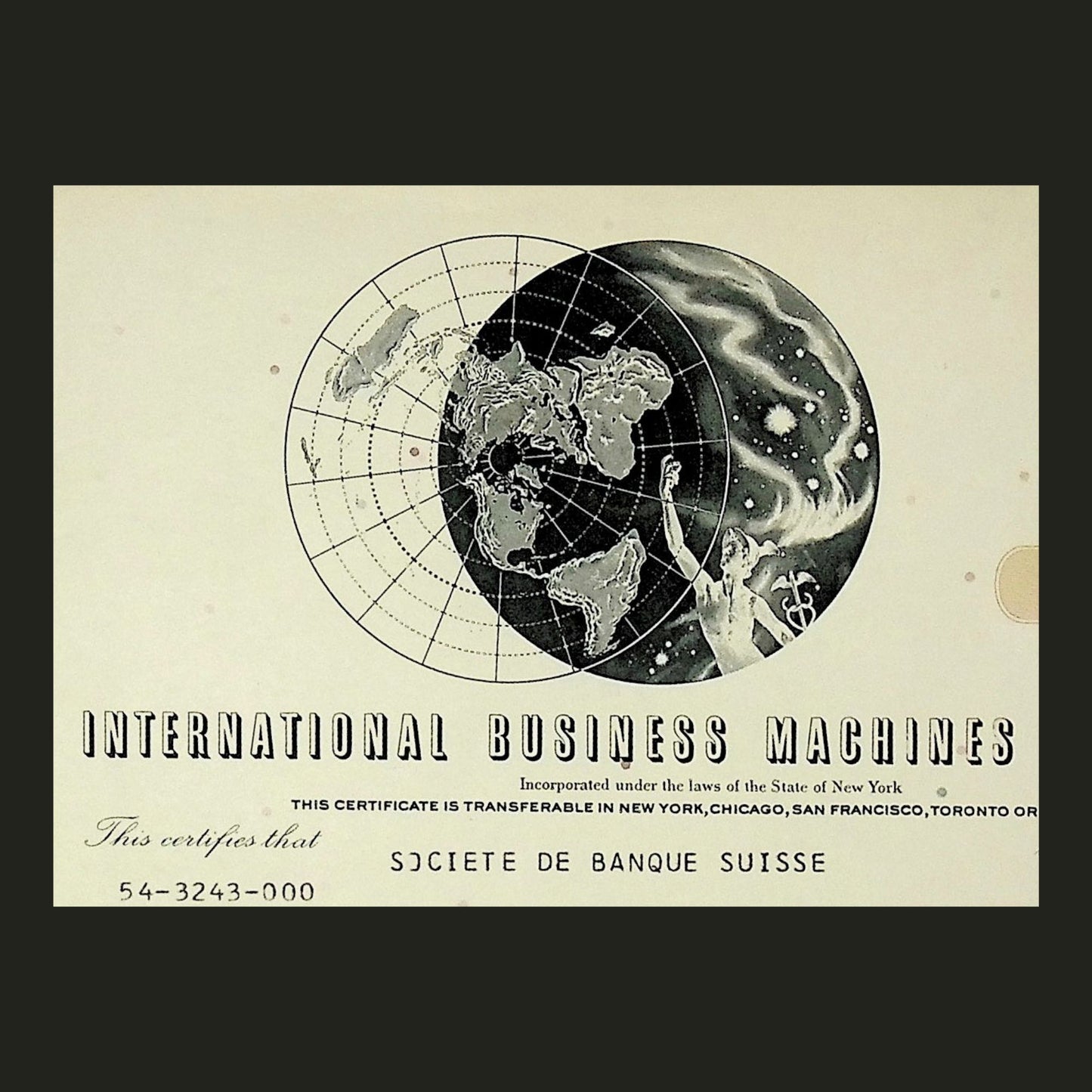 IBM 国际商业机器公司 1969 年股票证书