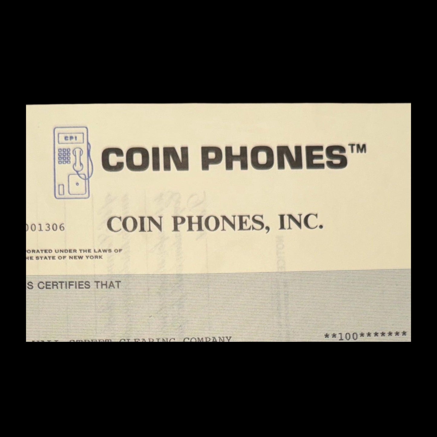 Coin Phones, Inc 股票证书
