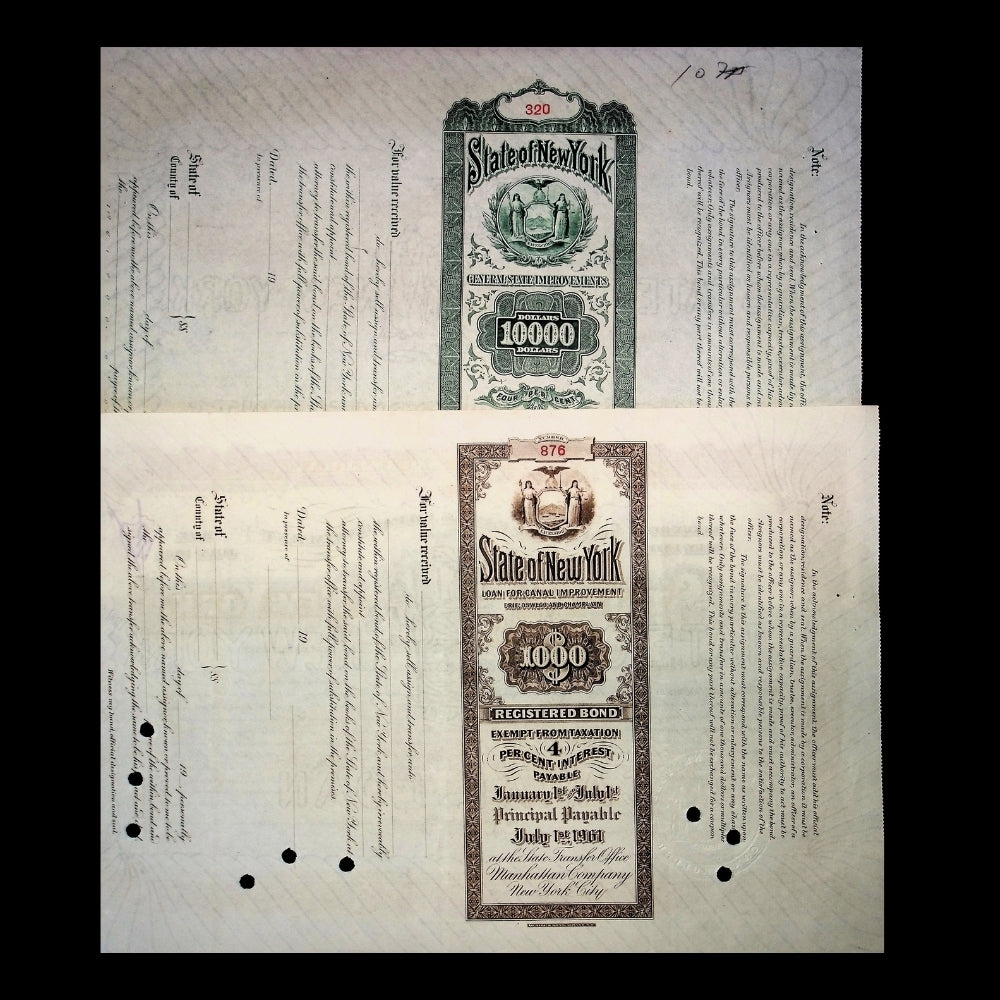 State of New York Bond Combo Pack (issued to William K. Vanderbilt) – New York, 1941