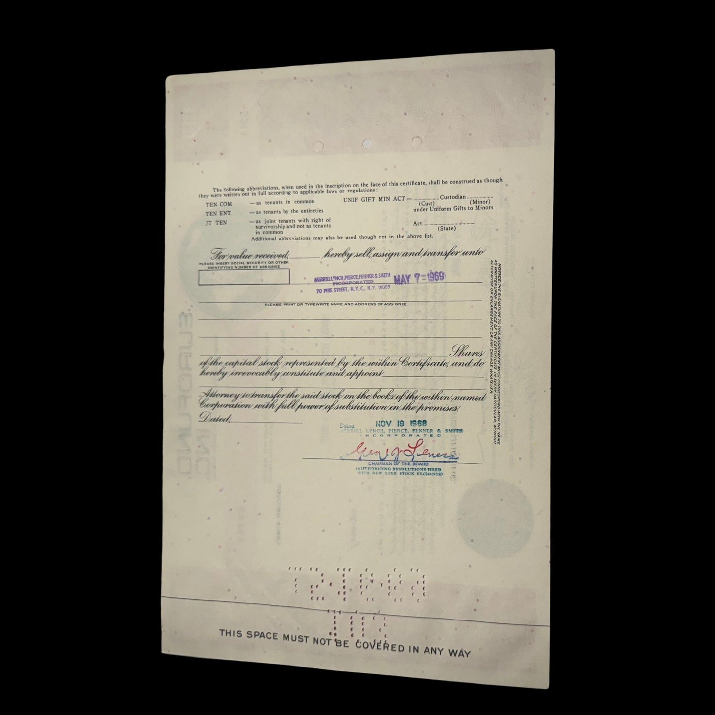 Eurofund Inc Stock Certificate from 1960s