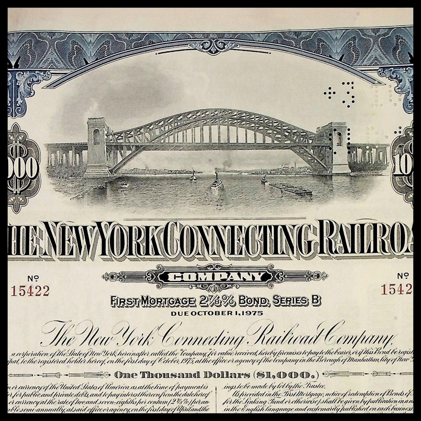 纽约连接铁路公司(纽约地狱门大桥)1945 年债券