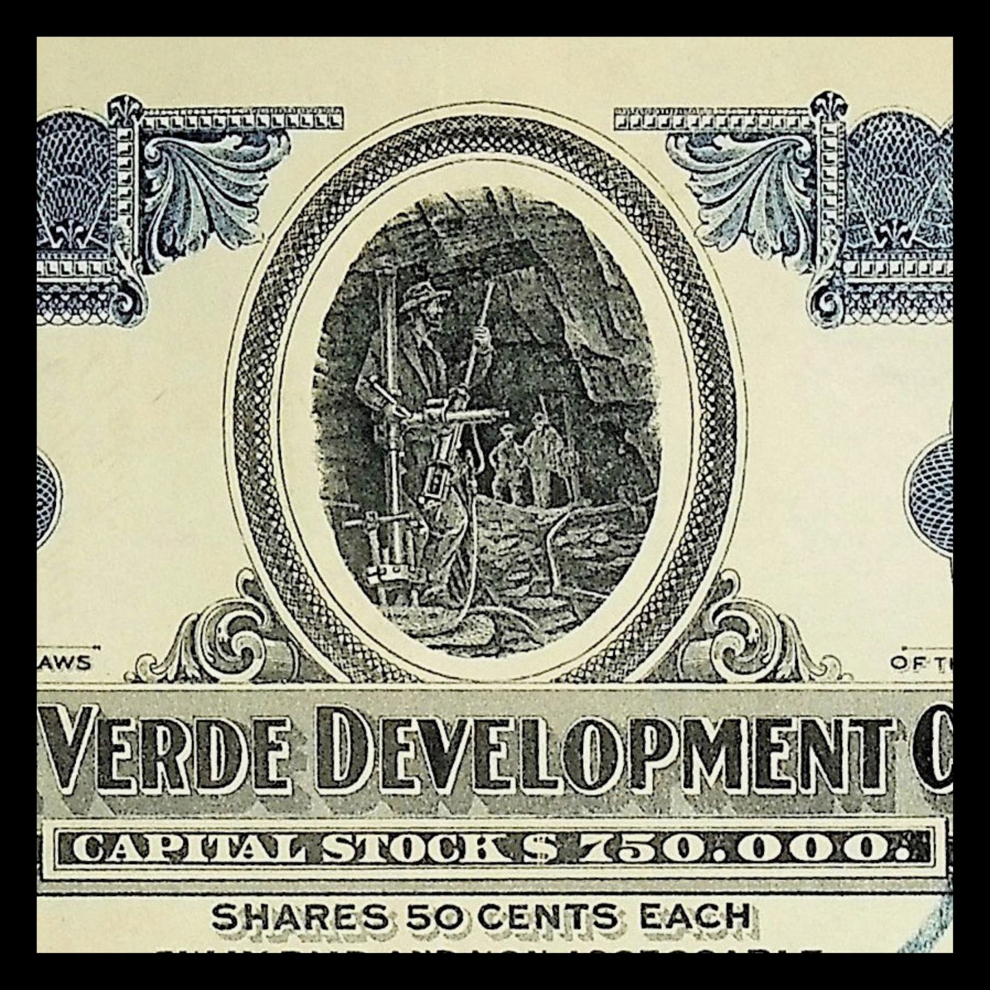 Jerome Verde (Arizona) Development Company Stock Certificate from 1920s