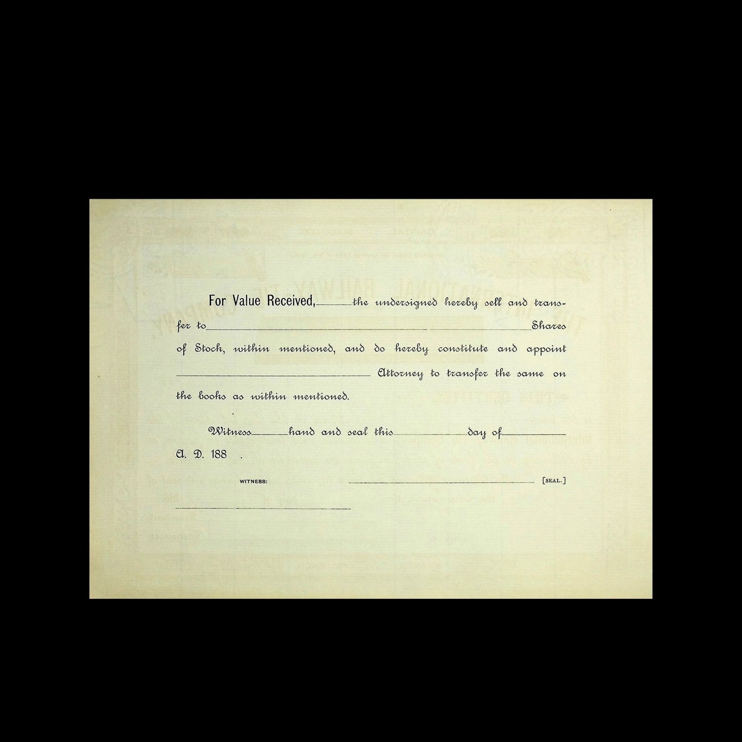 Jamaica and Brooklyn Road Company Stock Certificate from 1880s