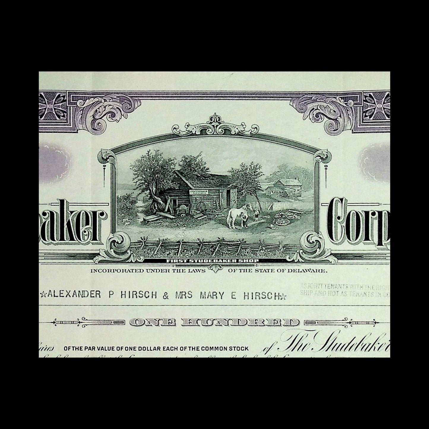 1940/50 年代的 Studebaker 公司股票证书