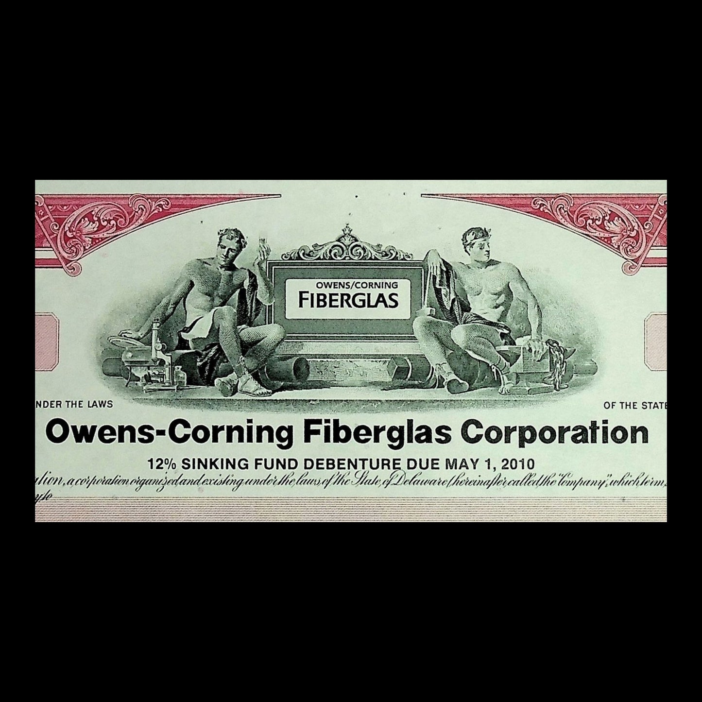 Owens-Corning Fiberglas Corporation Bond Certificate from 1983