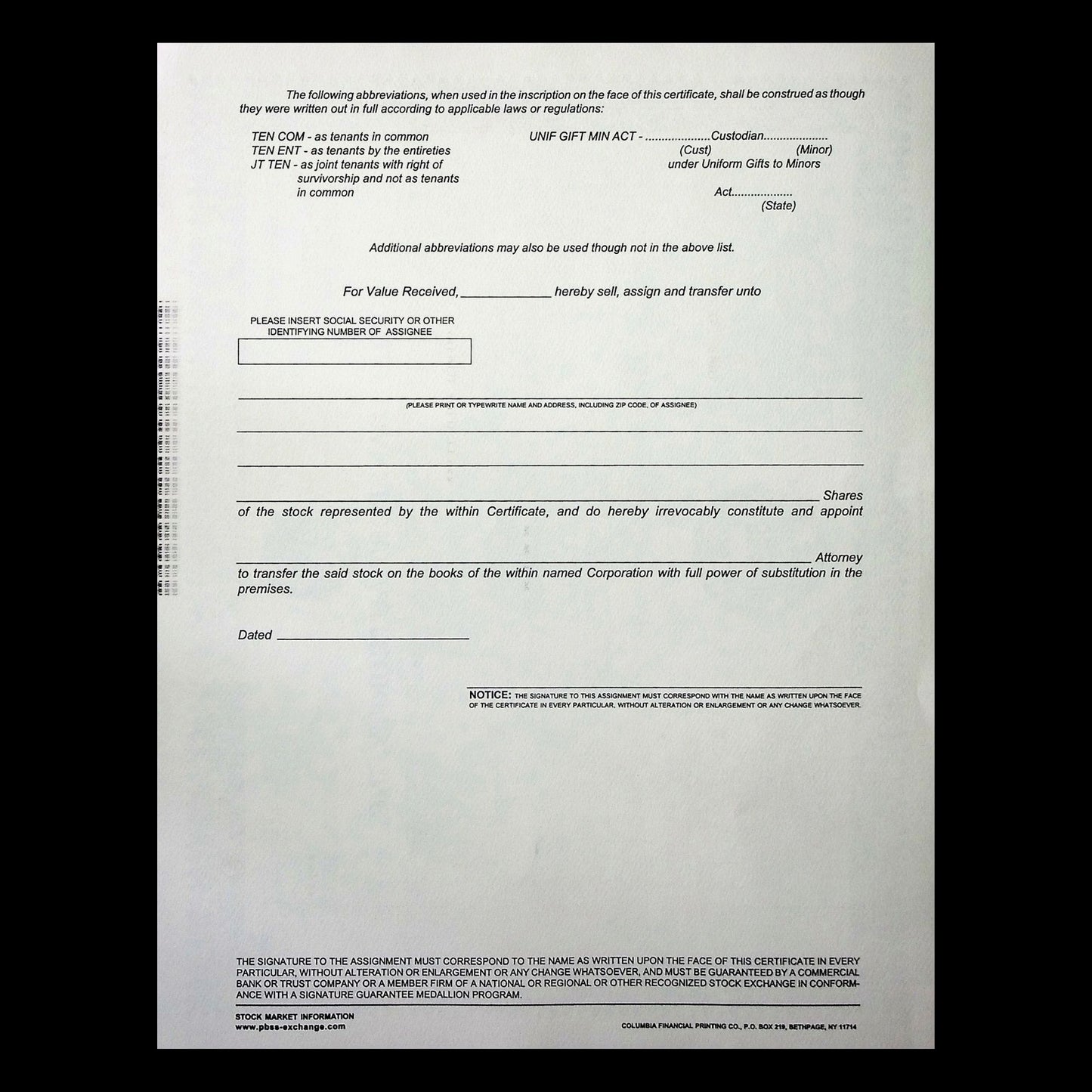 World Transport Authority, Inc Stock Certificate from 2001