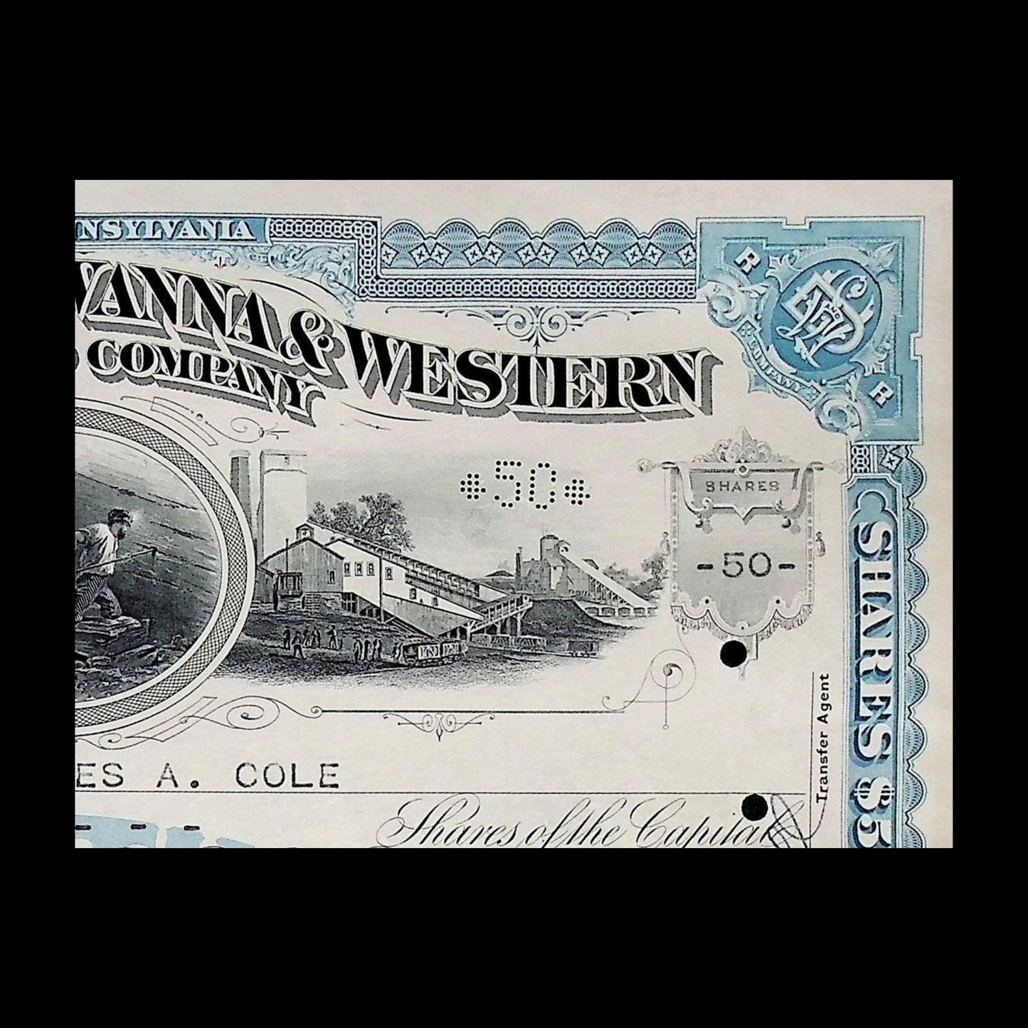 Delaware Lackawanna & Western Railroad Company Stock Certificate