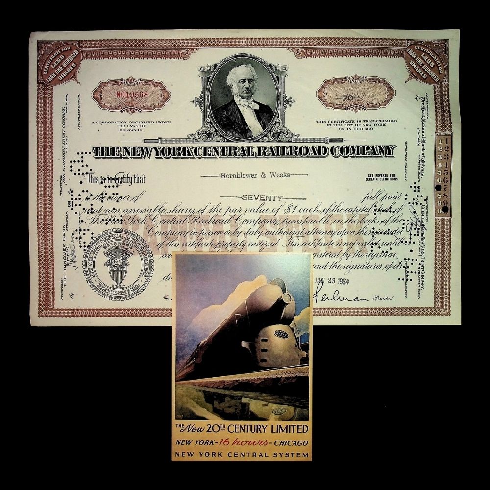 New York Central 20th Century Limited Train Poster Postcard 1938 (4x6 Blank)