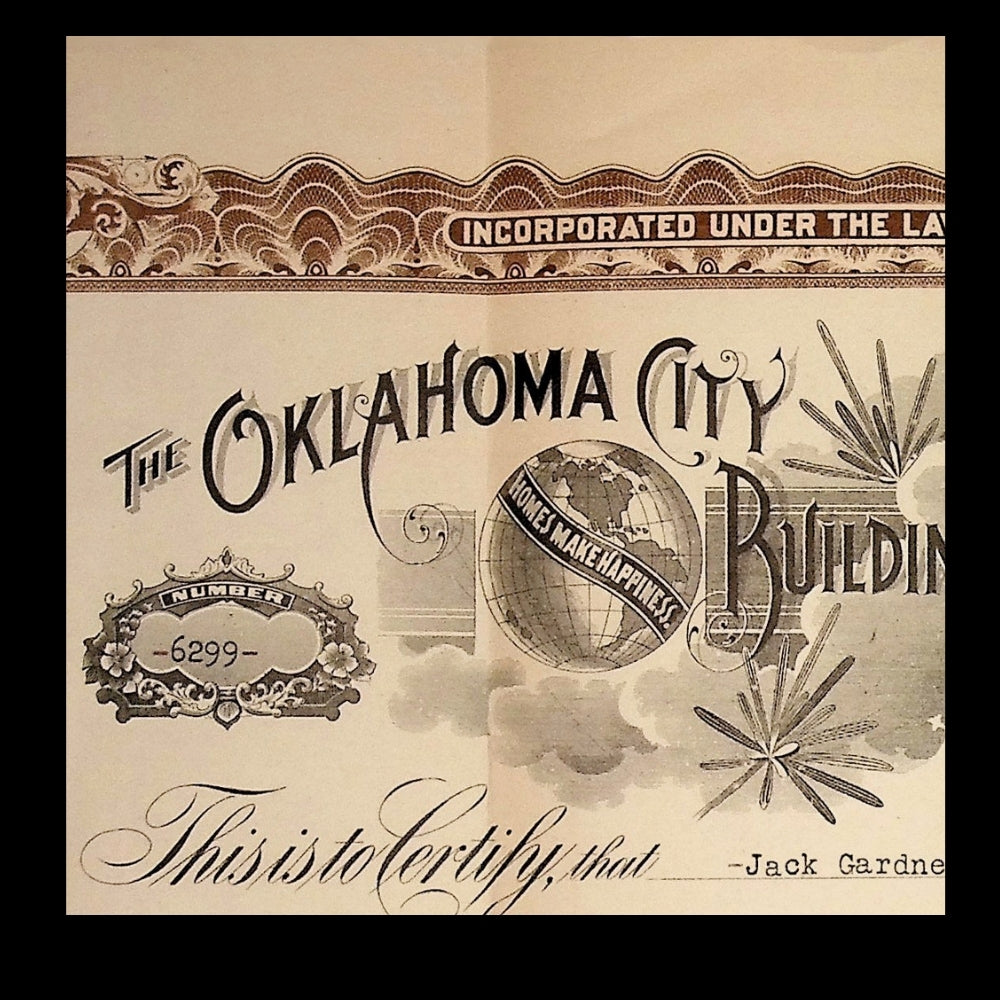 Oklahoma City Building & Loan Association Stock Certificates from 1923