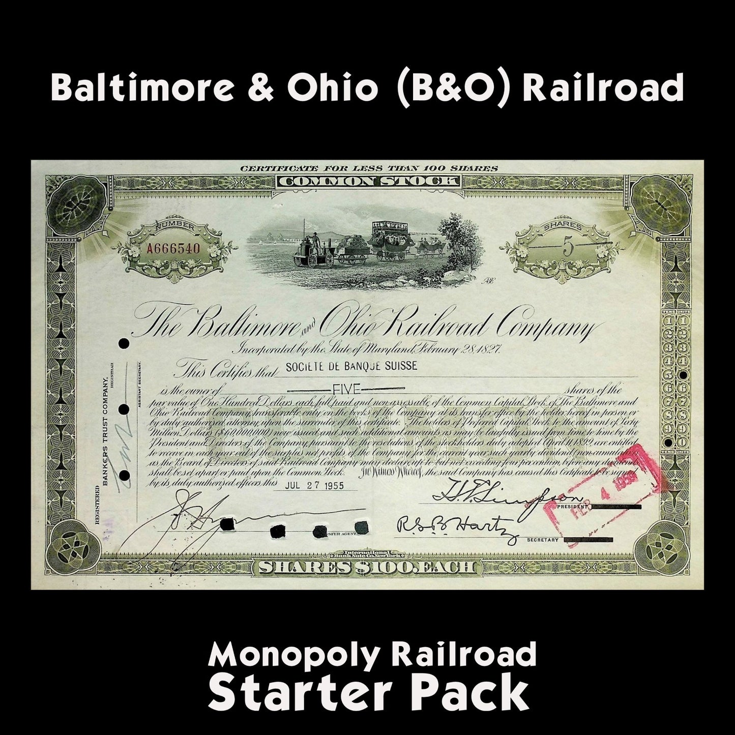 Monopoly Stock & Bond Certificate Railroad Bundle - 4x Combo Pack early from 1900 to 1960s