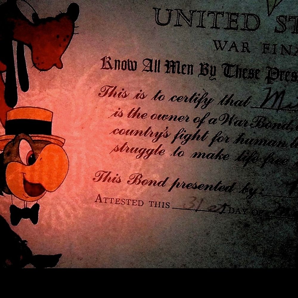 Walt Disney World War 2 US Treasury Bond Certificate from 1945