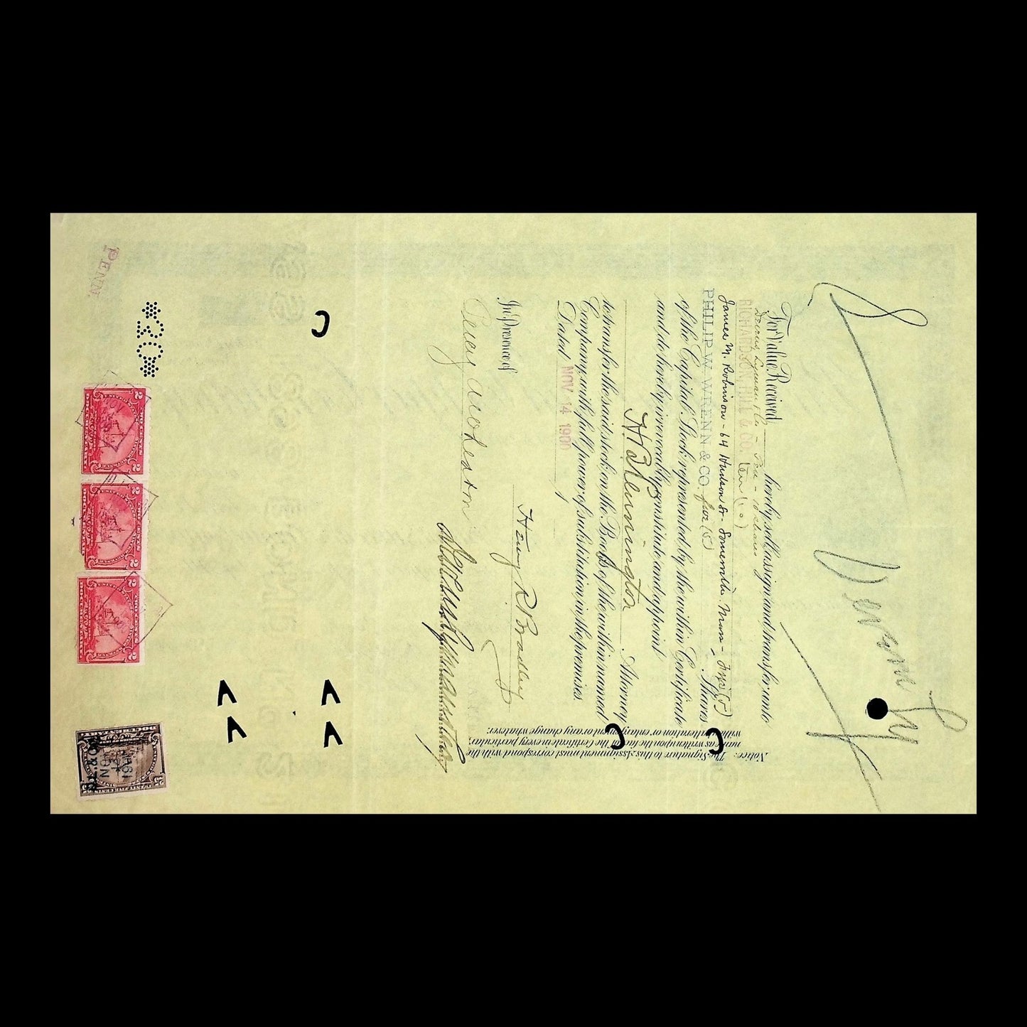 鹦鹉银铜公司 1899 年股票证书(蒙大拿州)鹦鹉图像!