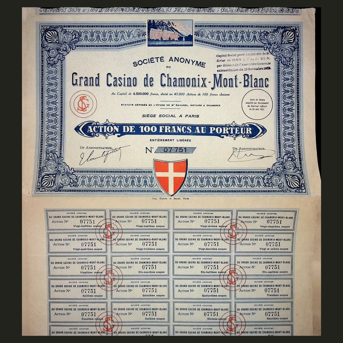 1923 年产的 Chamonix Mount-Blanc 大卡迪翁