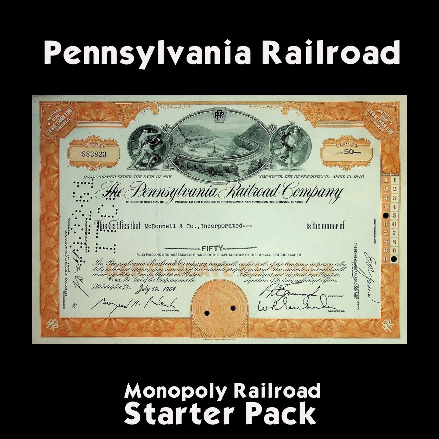 Monopoly Stock & Bond Certificate Railroad Bundle - 4x Combo Pack early from 1900 to 1960s
