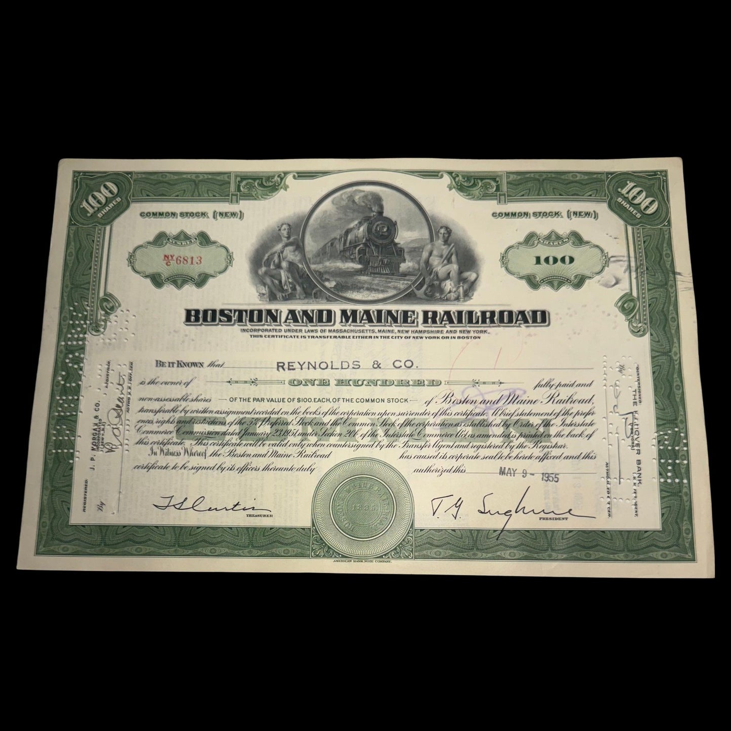 Boston and Maine Railroad Stock Certificate