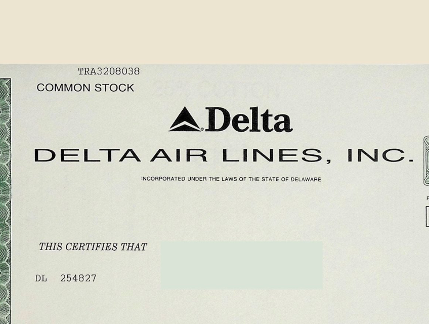 达美航空公司 2006 年股票证书
