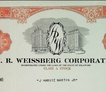 H. R. Weissberg Corporation (Concord Resort Hotel, Catskills NY) Stock Certificate from 1960s