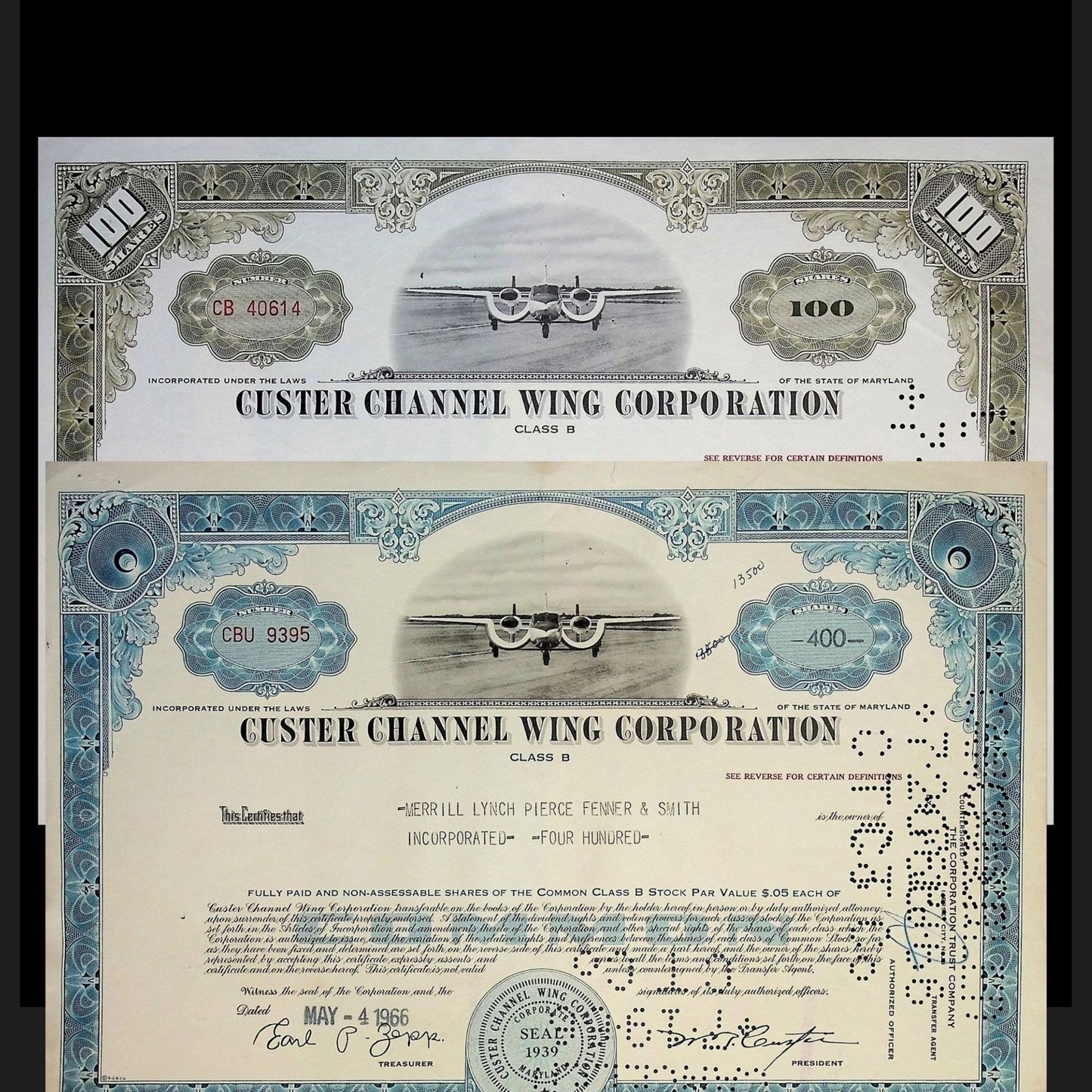 Cluster Channel Wing Corporation 股票证书