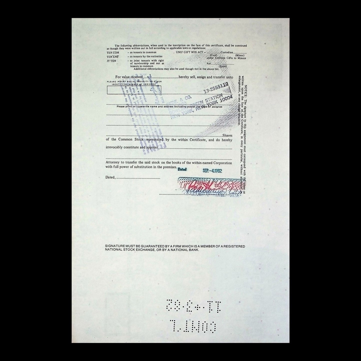 Electronic Mail Corporation of America Stock Certificate from 1982