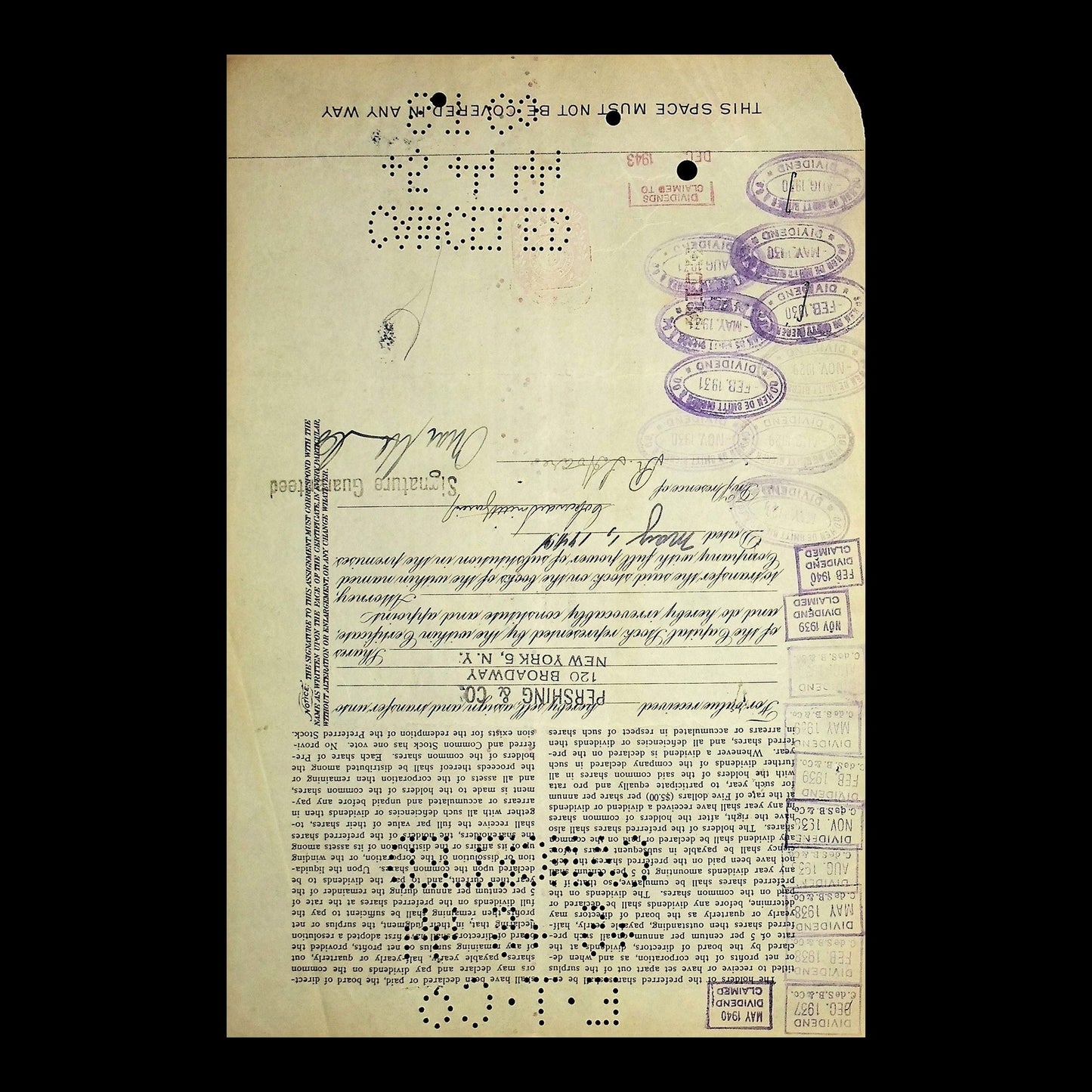 International Railways of Central America Stock Certificate from 1929