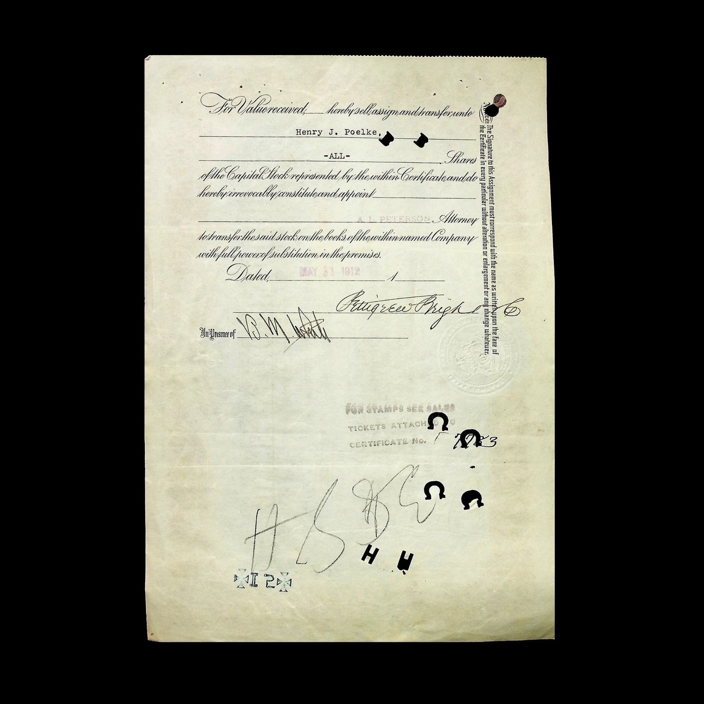 Michigan Copper Mining Company Stock Certificate