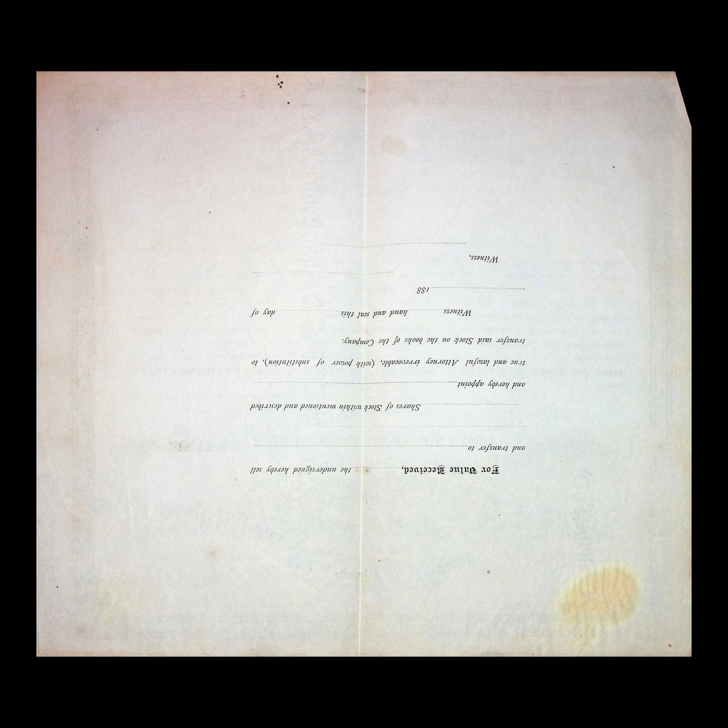 New York, Pittsburgh & Chicago Construction Company Stock Certificate from 1881