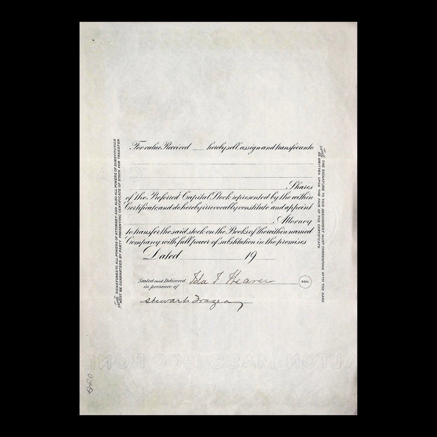 National Asphalt Company Stock Certificate