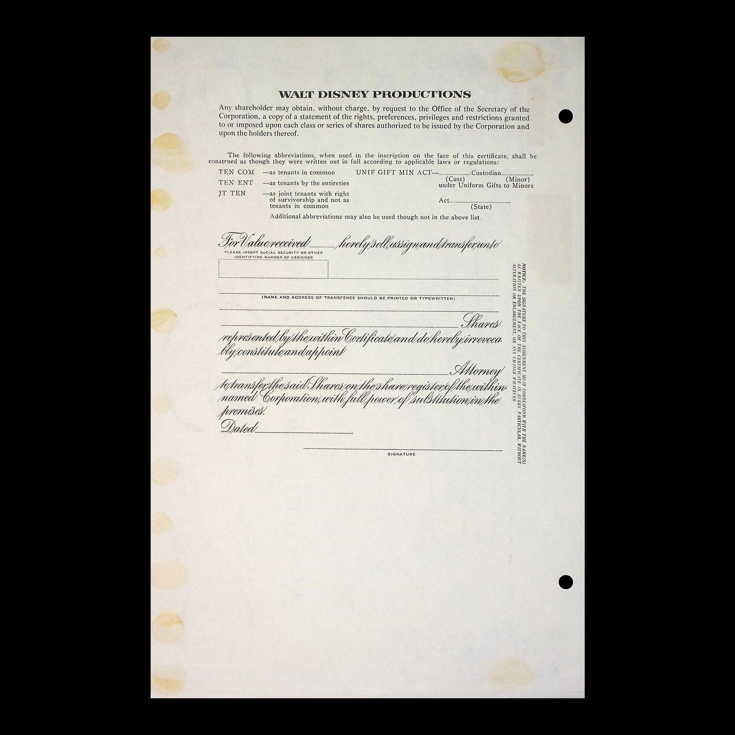 Sportsline.com Inc. Stock Certificate from 1990s