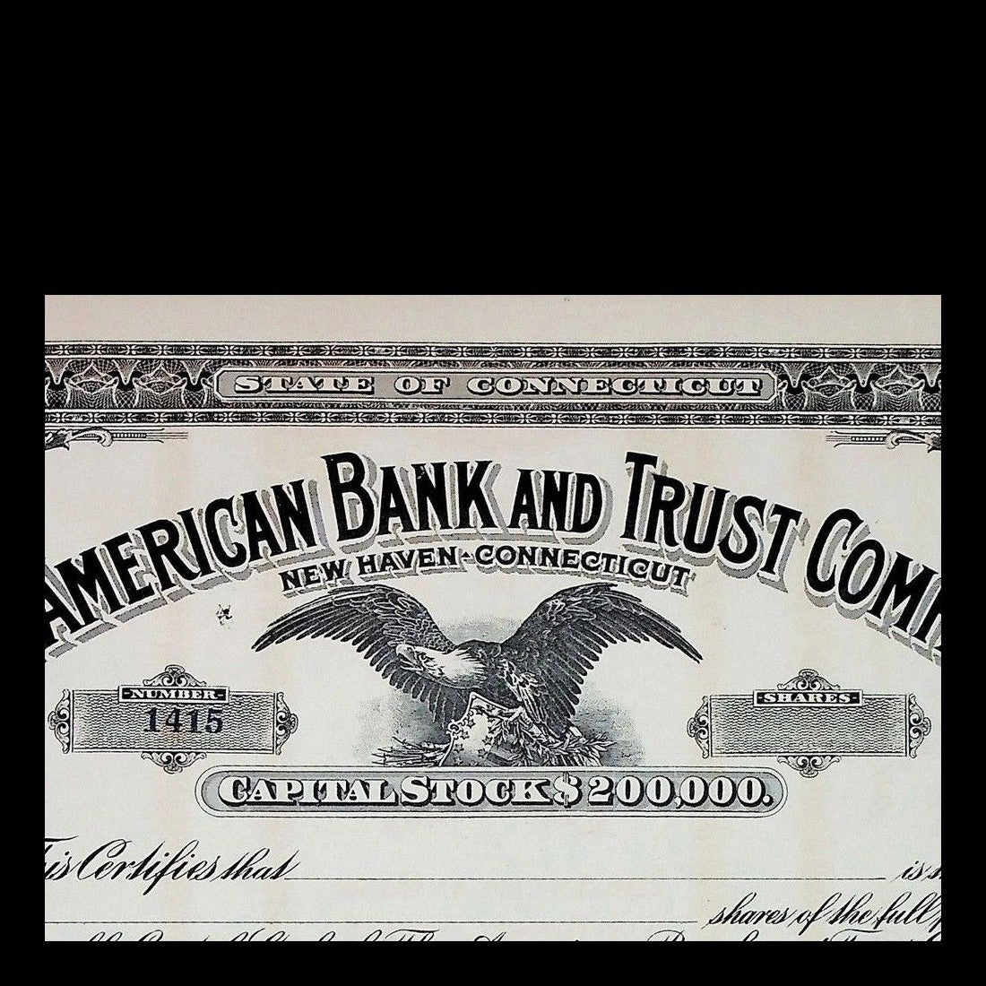 American Bank and Trust Company Stock Certificate