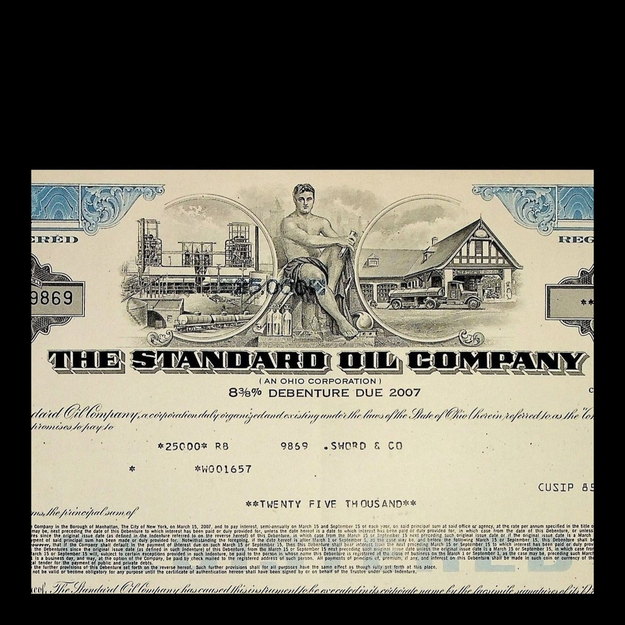 The Standard Oil Company Bond Certificate from 1970s