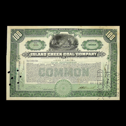 Island Creek Coal Company Stock Certificate from 1931