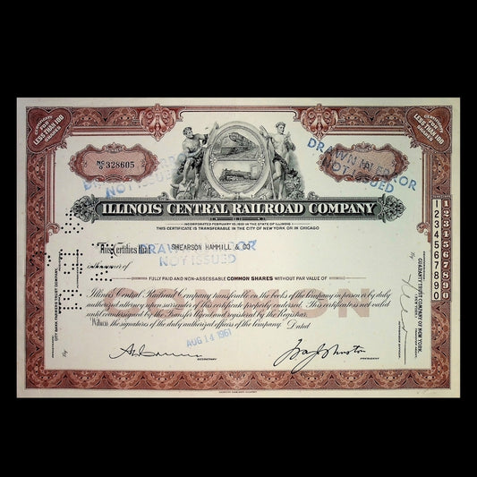 Illinois Central Railroad Stock from 1961