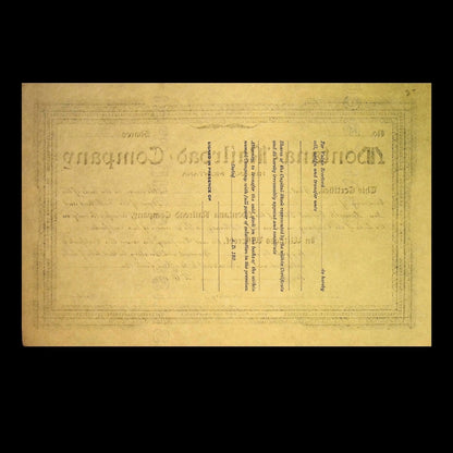 Montana Railroad Stock Certificate (Unissued) from 1890s
