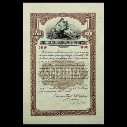 American Bank Note $20 Specimen Printer Note