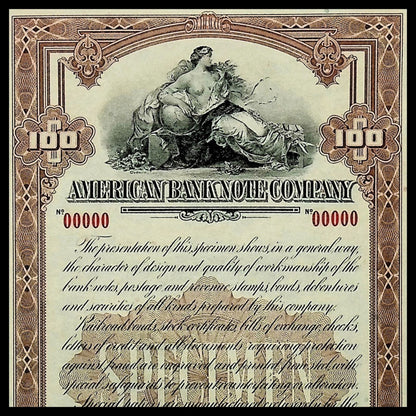 American Bank Note $20 Specimen Printer Note